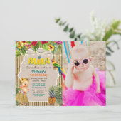 アロハルアウ(ハワイ式宴会)トロピカル誕生日フォト招待状 招待状 (スタンド正面)