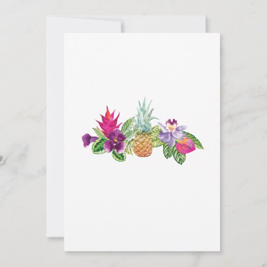 アロハルアウ（ハワイ式宴会）トロピカル誕生日フラミンゴパーティー招待状 招待状 (裏面)