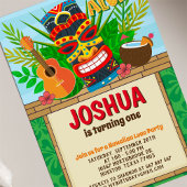 アロハルアウ（ハワイ式宴会）ハワイアントロピカルサマー誕生日 招待状