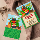 アロハルアウ（ハワイ式宴会）ハワイアントロピカルサマー誕生日 招待状