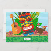 アロハルアウ（ハワイ式宴会）ハワイアン熱帯夏誕生日写真 招待状 (裏面)