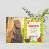 アロハルアウ（ハワイ式宴会）ハワイアン熱帯夏誕生日写真 招待状 (スタンド正面)