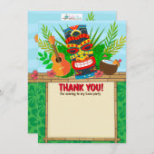 アロハルアウ(ハワイ式宴会)ハワイアン熱帯誕生日ベビーシャワー サンキューカード (正面/裏面)