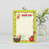 アロハルアウ（ハワイ式宴会）ハワイアン熱帯誕生日ベビーシャワー サンキューカード (スタンド正面)