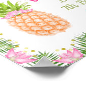 アロハルアウ（ハワイ式宴会）バースデーパーティーデコールピンク金ゴールド歓迎 ポスター (角)