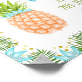 アロハルアウ（ハワイ式宴会）バースデーパーティーデコールブルー金ゴールドウェルカム ポスター (角)