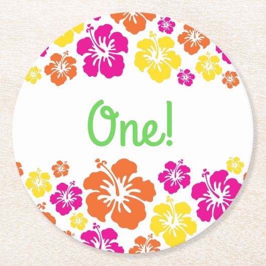 アロハルアウ（ハワイ式宴会）バースデーパーティー ラウンドペーパーコースター (正面)