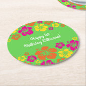 アロハルアウ（ハワイ式宴会）バースデーパーティー ラウンドペーパーコースター (アングル)