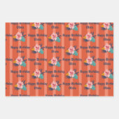 アロハルアウ（ハワイ式宴会）パーソナライズされた名ガールサマーバースデー ラッピングペーパーシート (正面3)