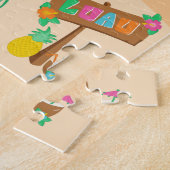 アロハルアウ（ハワイ式宴会）ビーチブロンデヘアガールジグソーパズル ジグソーパズル (側面)