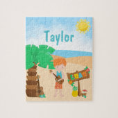 アロハルアウ（ハワイ式宴会）ビーチレッドヘアボーイジグソーパズル ジグソーパズル (縦)