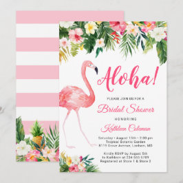 アロハルアウ(ハワイ式宴会)ブライダルシャワートロピカルフラミンゴ 招待状