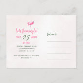 アロハルアウ(ハワイ式宴会)レッツフラミングルトロピカルバースデーパーティー インビテーションポストカード (裏面)