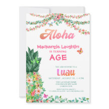 アロハルアウ（ハワイ式宴会）任意誕生日熱帯フローラパイナップル