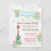 アロハルアウ(ハワイ式宴会)熱帯フローラ夏パーティー 招待状 (正面)