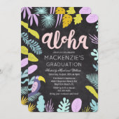 アロハルアウ(ハワイ式宴会)熱帯卒業パーティー招待状 招待状 (正面/裏面)