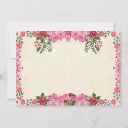 アロハルアウ（ハワイ式宴会）熱帯卒業パーティー招待状 招待状 (裏面)