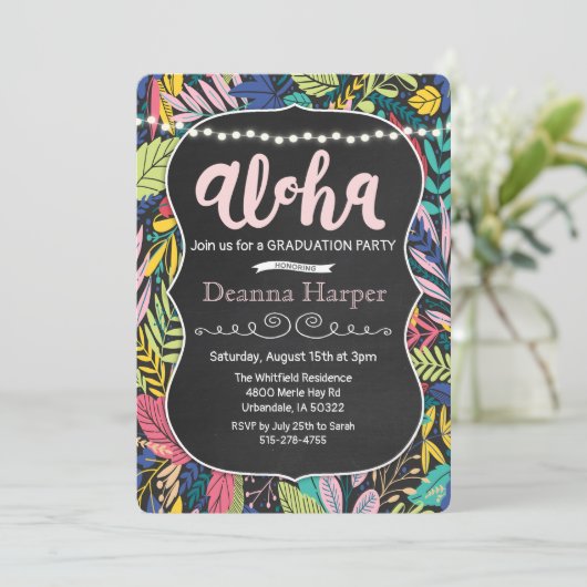 アロハルアウ（ハワイ式宴会）熱帯卒業招待状 招待状 (スタンド正面)