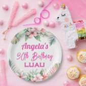 アロハルアウ（ハワイ式宴会）熱帯成人誕生日 ペーパープレート (パーティー)