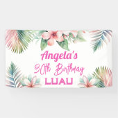 アロハルアウ(ハワイ式宴会)熱帯成人誕生日 横断幕 (横)