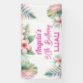 アロハルアウ(ハワイ式宴会)熱帯成人誕生日 横断幕 (縦)