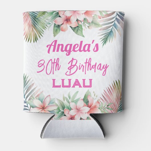 アロハルアウ(ハワイ式宴会)熱帯成人誕生日 缶クーラー (正面)