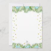 アロハルアウ（ハワイ式宴会）誕生日トロピカルパイナップルインブルー 招待状 (裏面)