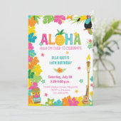 アロハルアウ(ハワイ式宴会)誕生日熱帯フローラパーティー 招待状 (スタンド正面)