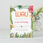 アロハルアウ(ハワイ式宴会)誕生日熱帯フローラパーティー 招待状 (スタンド正面)