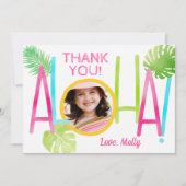 アロハルアウ（ハワイ式宴会）誕生日熱帯写真 サンキューカード (正面)