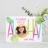 アロハルアウ（ハワイ式宴会）誕生日熱帯写真 サンキューカード (スタンド正面)