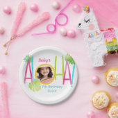 アロハルアウ（ハワイ式宴会）誕生日熱帯写真 ペーパープレート (パーティー)