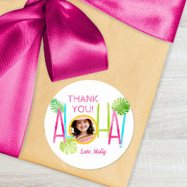 アロハルアウ（ハワイ式宴会）誕生日熱帯写真 ラウンドシール