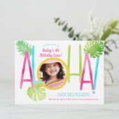 アロハルアウ(ハワイ式宴会)誕生日熱帯写真 招待状 (スタンド正面)