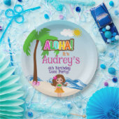 アロハルアウ(ハワイ式宴会)誕生日 ペーパープレート (パーティー)