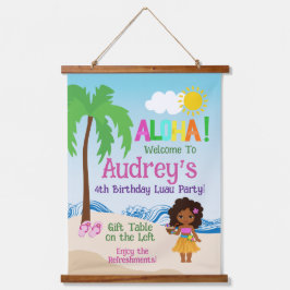 アロハルアウ(ハワイ式宴会)誕生日 吊り下げ型タペストリー