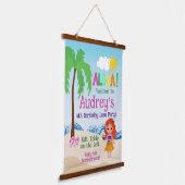 アロハルアウ(ハワイ式宴会)誕生日 吊り下げ型タペストリー (傾斜あり)