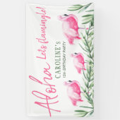 アロハレッズフラミングル熱帯誕生日パーティーのサイン 横断幕 (縦)