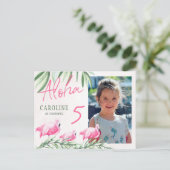 アロハレッツフラミングルトロピカルフォト誕生日パーティー ポストカード (スタンド正面)