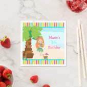 アロハレッドヘアガールパーティー スタンダードカクテルナプキン (インサイチュ)