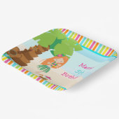 アロハレッドヘアガールパーティー ペーパープレート (傾斜あり)