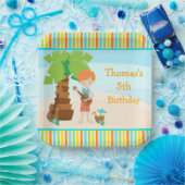 アロハレッドヘアボーイパーティー ペーパープレート (パーティー)