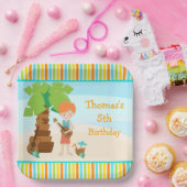 アロハレッドヘアボーイパーティー ペーパープレート (パーティー)