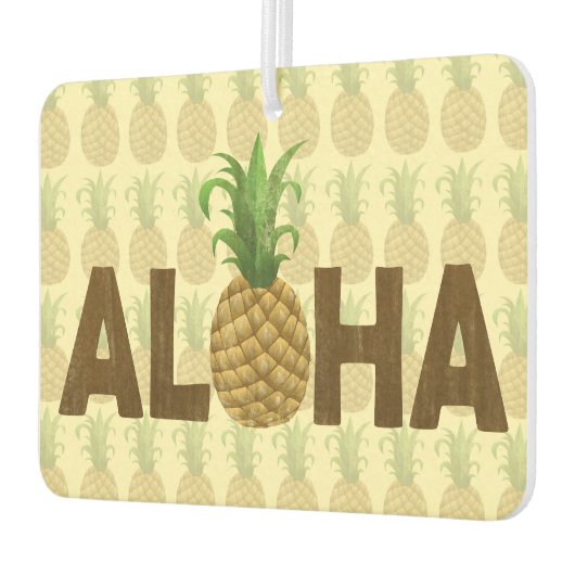 アロハヴィンテージパイナップルハワイアンハワイ カーエアーフレッシュナー (左)