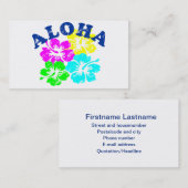 アロハヴィンテージ名刺 |ハワイアン花 名刺 (正面/裏面)