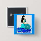 アロハ人魚ボタン 缶バッジ (正面&裏面)