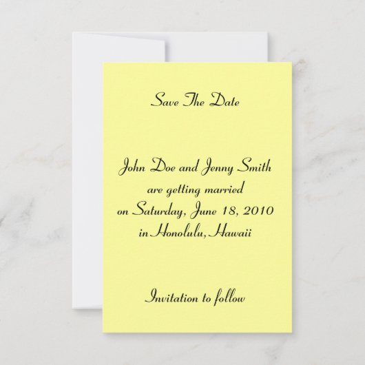 アロハ保存日付熱帯夜ハワイアンハワイ セーブザデート (裏面)