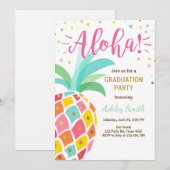 アロハ卒業パーティー招待状パイナップルハワイ 招待状 (正面/裏面)