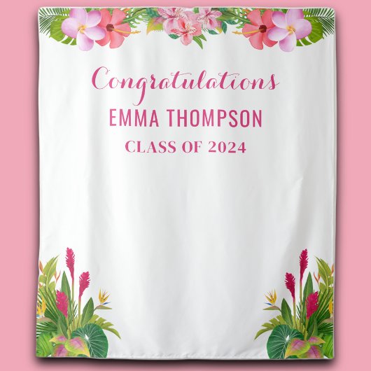 アロハ卒業ルアウ(ハワイ式宴会)クラス2024背景 タペストリー