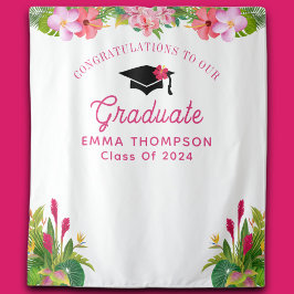 アロハ卒業ルアウ（ハワイ式宴会）クラス2024背景 タペストリー